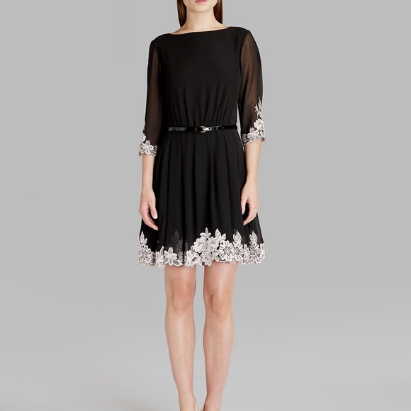 ted baker black embroidered dress
